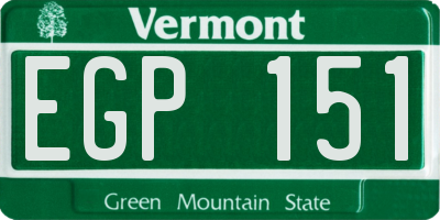 VT license plate EGP151