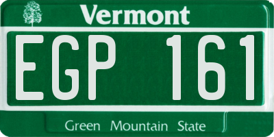 VT license plate EGP161