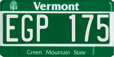 VT license plate EGP175