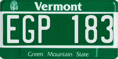 VT license plate EGP183