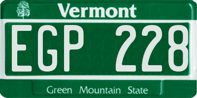 VT license plate EGP228