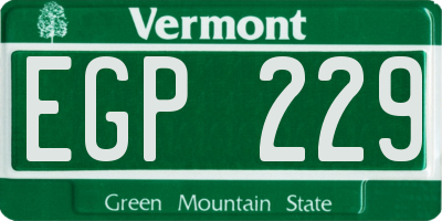 VT license plate EGP229