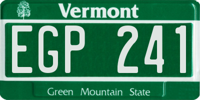 VT license plate EGP241