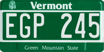 VT license plate EGP245