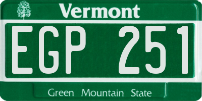 VT license plate EGP251