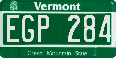 VT license plate EGP284