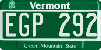 VT license plate EGP292