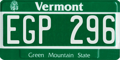 VT license plate EGP296