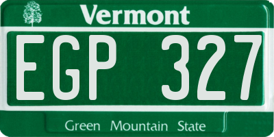 VT license plate EGP327