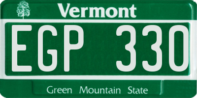 VT license plate EGP330