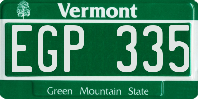 VT license plate EGP335