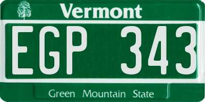 VT license plate EGP343