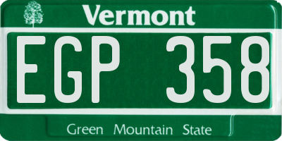 VT license plate EGP358