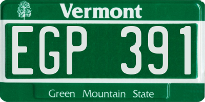 VT license plate EGP391