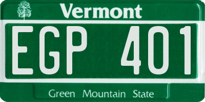 VT license plate EGP401