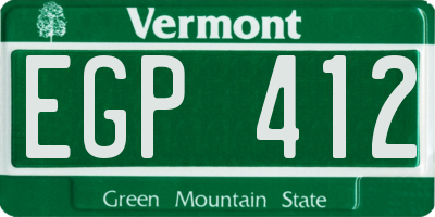 VT license plate EGP412