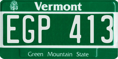 VT license plate EGP413