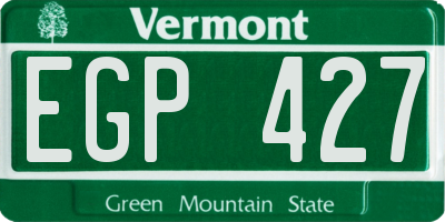 VT license plate EGP427