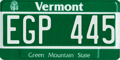 VT license plate EGP445