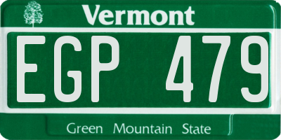 VT license plate EGP479