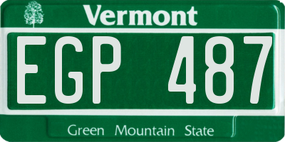 VT license plate EGP487