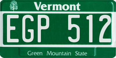VT license plate EGP512