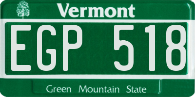 VT license plate EGP518