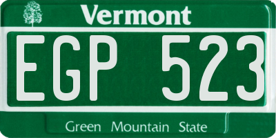 VT license plate EGP523