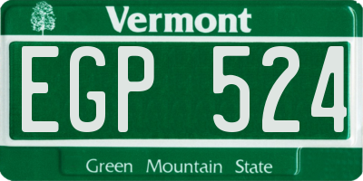 VT license plate EGP524