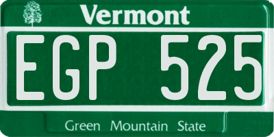 VT license plate EGP525