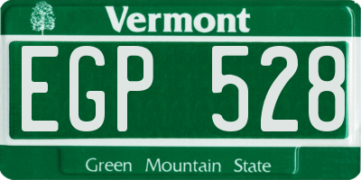 VT license plate EGP528
