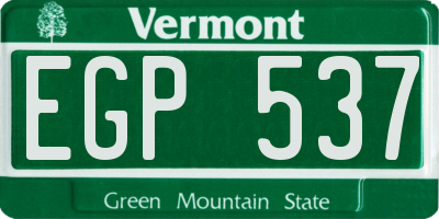 VT license plate EGP537
