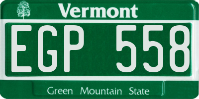 VT license plate EGP558