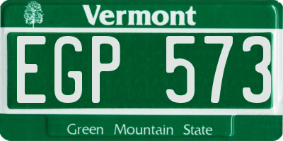 VT license plate EGP573