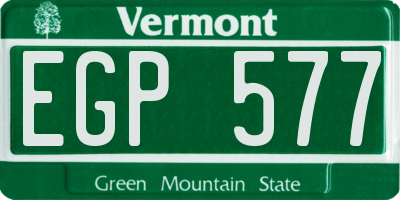VT license plate EGP577