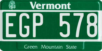 VT license plate EGP578