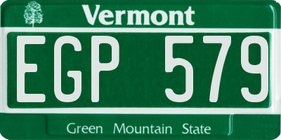 VT license plate EGP579