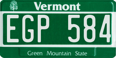 VT license plate EGP584