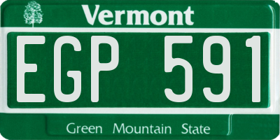 VT license plate EGP591