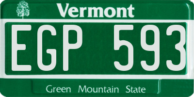 VT license plate EGP593