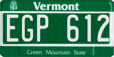VT license plate EGP612