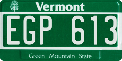 VT license plate EGP613