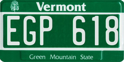 VT license plate EGP618