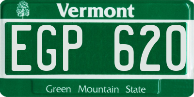 VT license plate EGP620