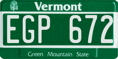 VT license plate EGP672