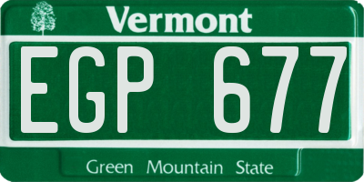 VT license plate EGP677