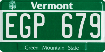 VT license plate EGP679