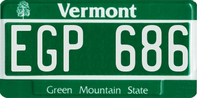 VT license plate EGP686