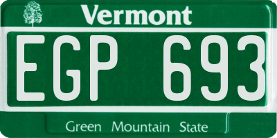 VT license plate EGP693