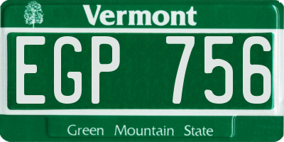 VT license plate EGP756